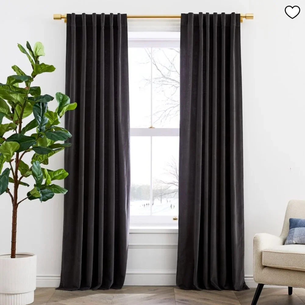 West Elm Velvet Blackout Curtain - Retail $358 - Picture 1 of 11